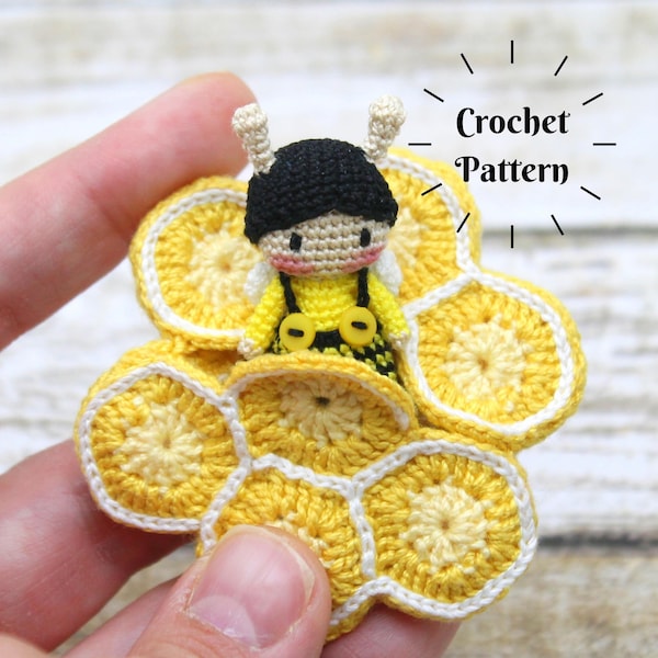 CROCHET PATTERN: Amigurumi Honeycomb, Crochet Bee, Kawaii Boy, Crochet Pattern, Amigurumi Pattern (English Only)