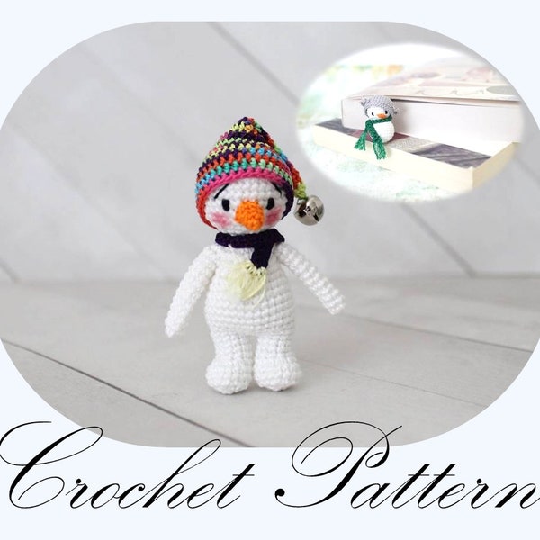 Crochet Pattern: Amigurumi Snowman Ornament and Snowman Bookmark (ENGLISH ONLY)