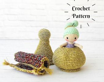 AMIGURUMI PATTERN: Crochet Genie in a Magic Lamp (English Only)