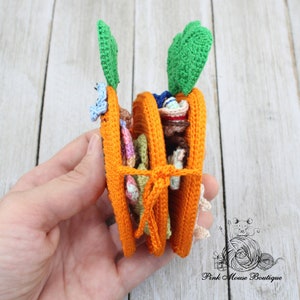 CROCHET PATTERN: Betsy Bunny and Her Carrot House English Only US Terminology image 3