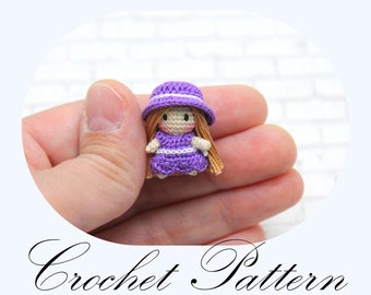 MOTIF : Micro mini poupée, motif Amigurumi, poupée miniature, poupée d'un pouce, motif au crochet (en anglais seulement)