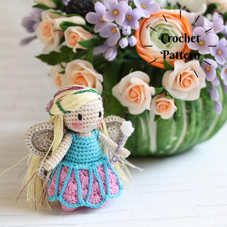 CROCHET PATTERN: Amigurumi Fairy, Crochet Fairy, Fairy Pattern, Crochet Pattern, Fairy Crochet Doll English Only image 1
