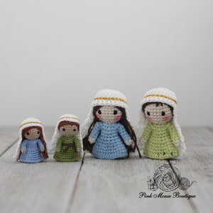 CROCHET PATTERN: Miniature Nativity Joseph, Mary, and Baby Jesus English Only US Terminology image 5