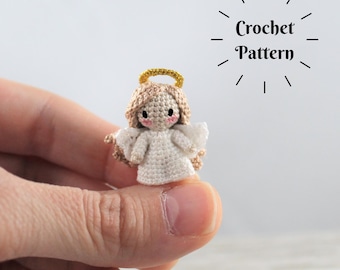 PATRON AU CROCHET : Ange miniature (Anglais uniquement - Terminologie américaine)