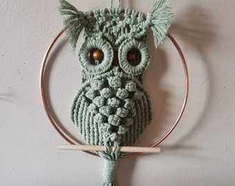 Macrame Owl dream catcher, dream catcher, macrame wall hanging, large Owl dream catcher.