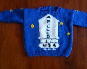 PDF knitting pattern Kubrick Apollo sweater from the Shining baby size 18-20 inch.