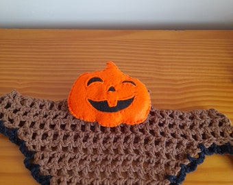 Horse Baseball style Pumpkin or Flower/bonnet/ Horses ears made in Recycled Cotton rope, Eco friendly Horses fly veil, washable in Brown.