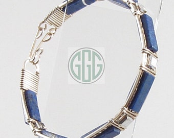 Bracelet - Lapis Lazuli & Silver (B062)
