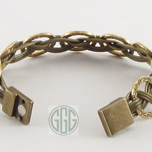 Bracelet Woven Leather & Brass Washers B143 image 3