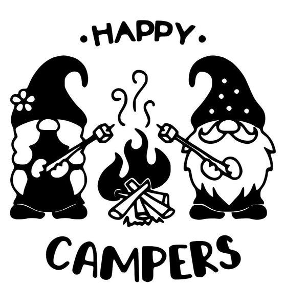 Happy camper gnome duo