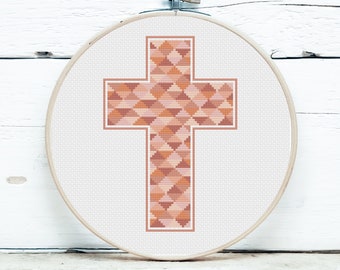 Religous cross stitch pattern, PDF modern embroidery, Christian cross stitching, DIY craft digital download, Hoop wall decoration