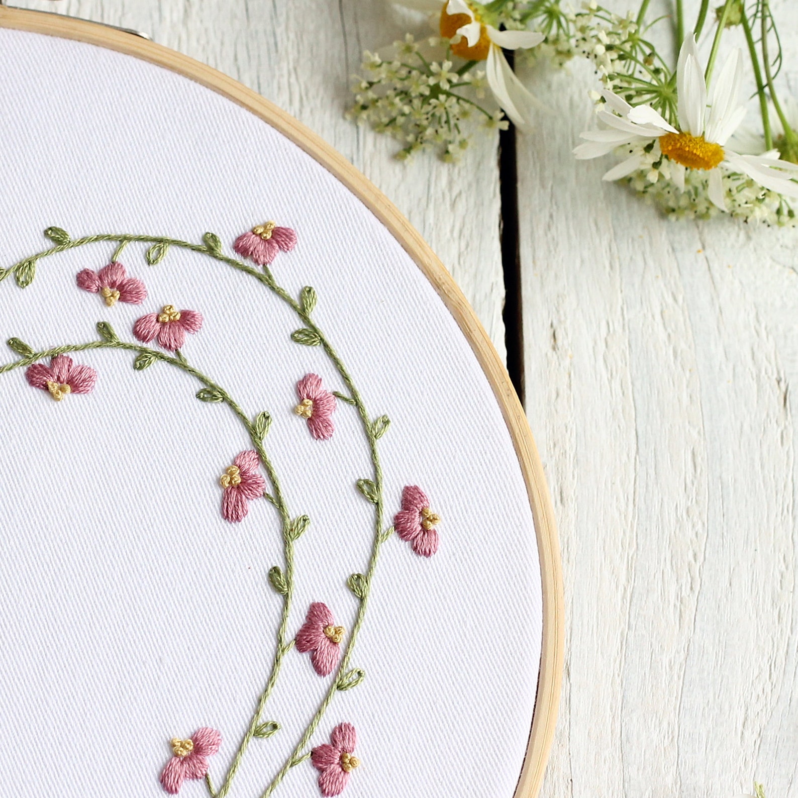 Floral Hand Embroidery Patterns Heart Embroidery Pdf DIY Etsy