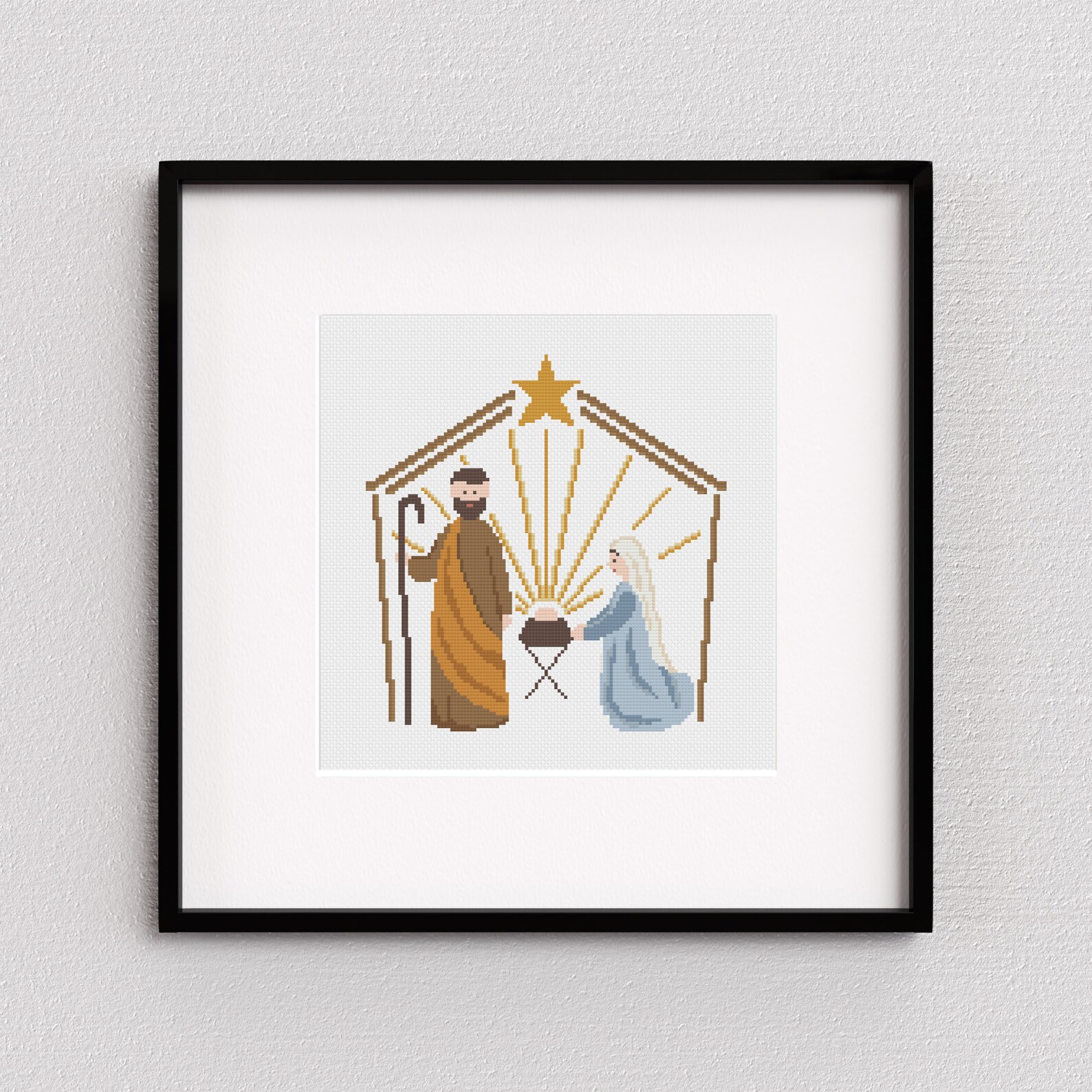 Nativity Scene Cross Stitch PDF Pattern Traditional Jesus Etsy