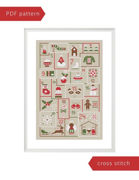 Calendrier De L'Avent Point De Croix Noël 2026 - Kit Broderie Débutant, 24 Jours - Loisir Créatif DIY - 6
