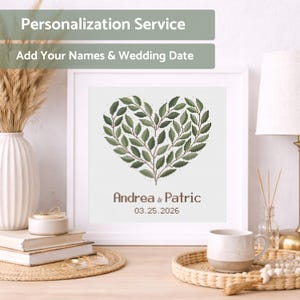 Personalization Service — Add Names and Date to Wedding Cross Stitch Pattern