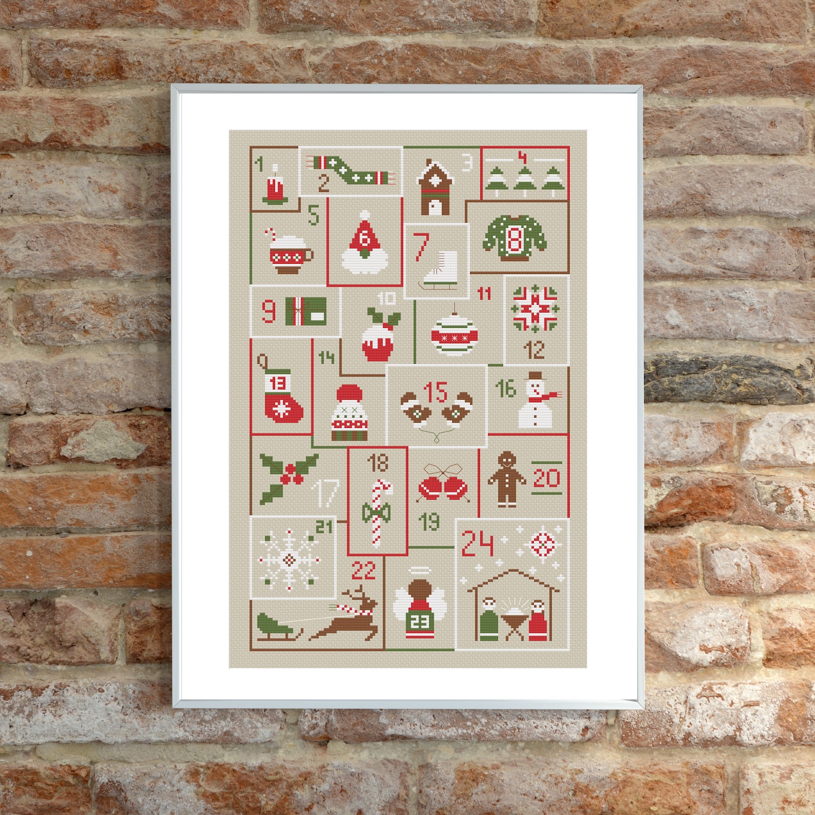 Advent Calendar Cross Stitch Pattern Christmas Catholic DIY Etsy