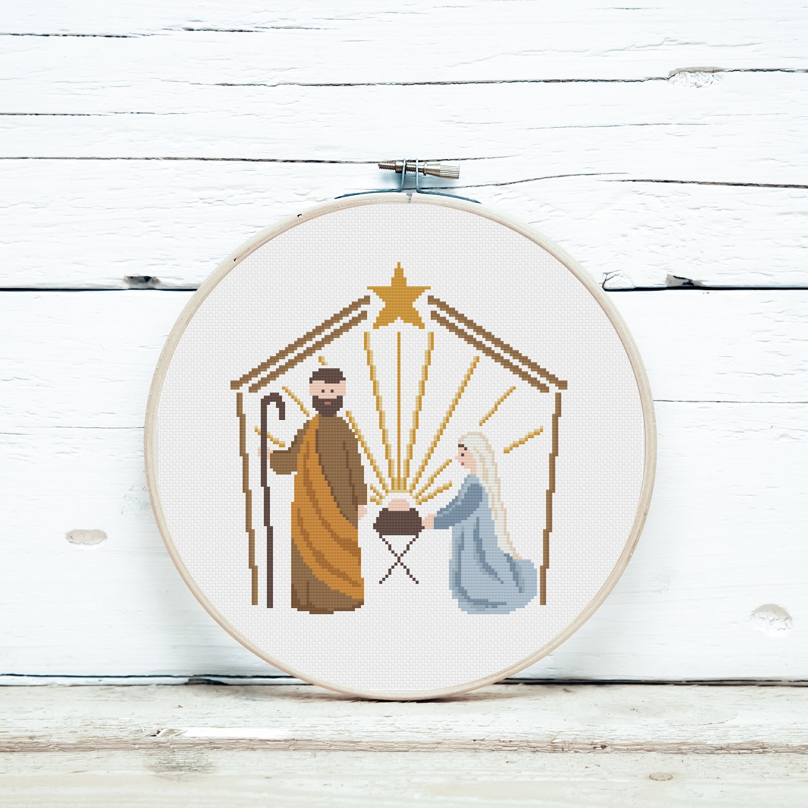 Nativity Scene Cross Stitch PDF Pattern Traditional Jesus Etsy