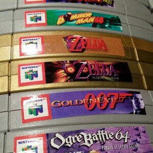 Nintendo N64 cartridge spine top end labels all U.S. games | Etsy