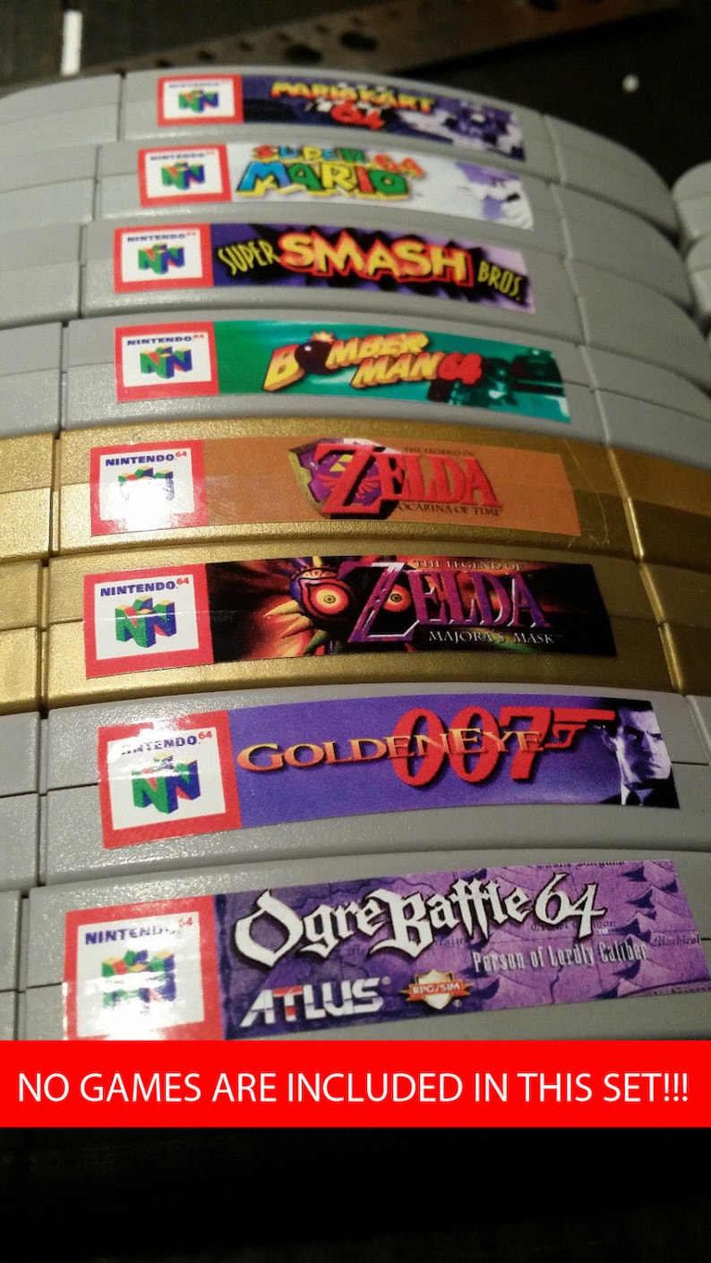 Nintendo N64 cartridge spine top end labels all U.S. games | Etsy