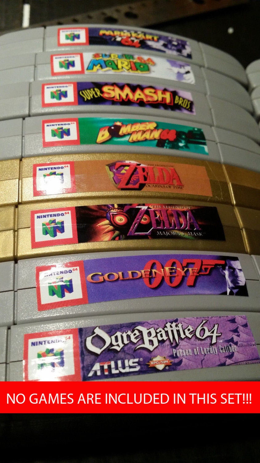 Nintendo N64 cartridge spine top end labels all U.S. games | Etsy
