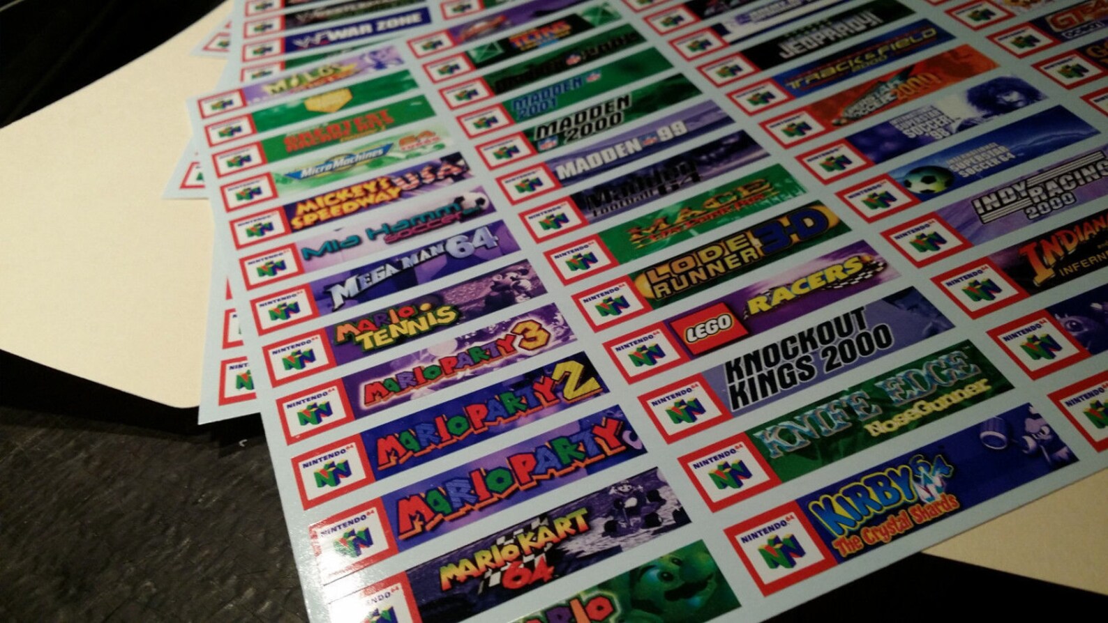 Nintendo N64 cartridge spine top end labels all U.S. games Etsy