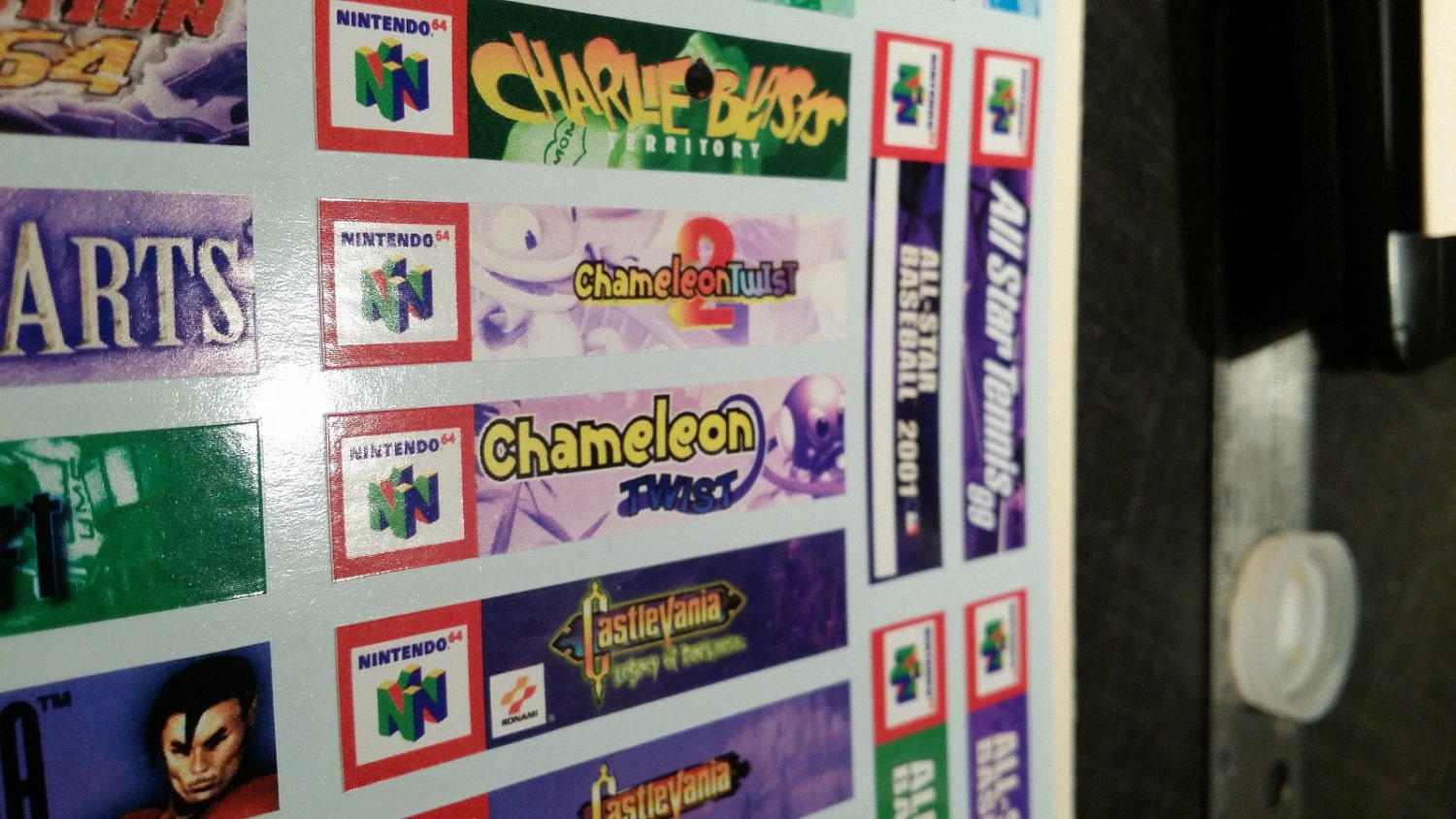 Nintendo 64 spine labels