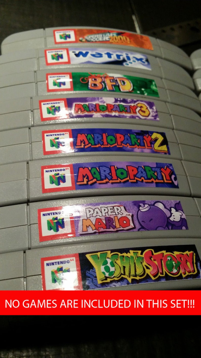 Nintendo N64 cartridge spine top end labels all U.S. games | Etsy