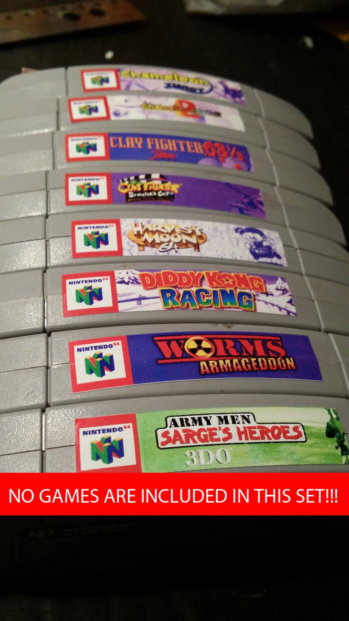 Nintendo N64 cartridge spine top end labels all U.S. games Etsy