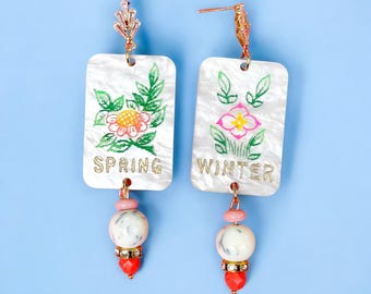 Flower Seasons Mahjong Statement Earrings