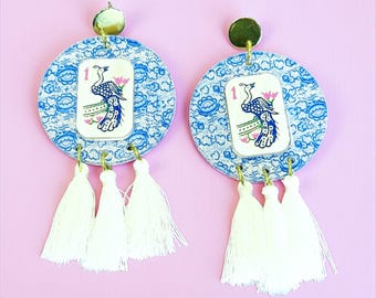 Bird Bam Mahjong Dangle Earrings