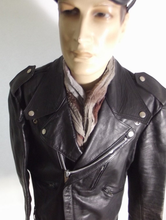 Vintage Black Leather Jacket Kett England, Rockers Jacket Vintage Black Leather Jacket Kett England, Rockers Jacket