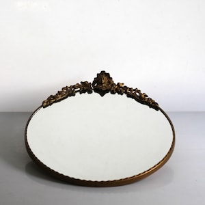 vintage oval Art Nouveau style wall mirror, hall mirror, Hollywood regency, 60s