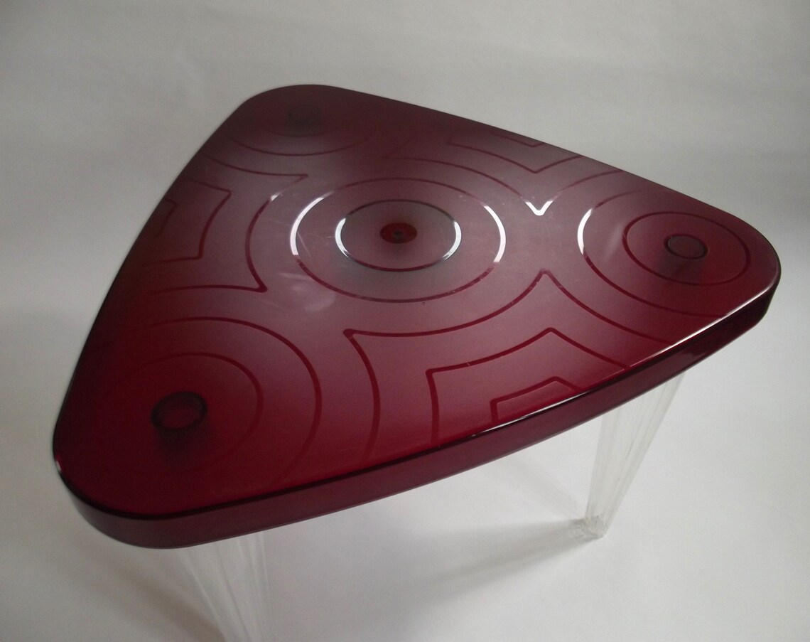 salontafel, bijzettafel, Ikea PS serie, model; Bolso, Design ; Maria Vinka, Hollywood chic tafel, jaren 90 tafel, rood, photo 3 sur 5