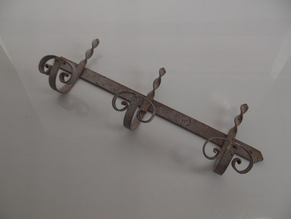 Vintage Iron French Artisan Made Coat Rack Hat Rack Shabby Chic