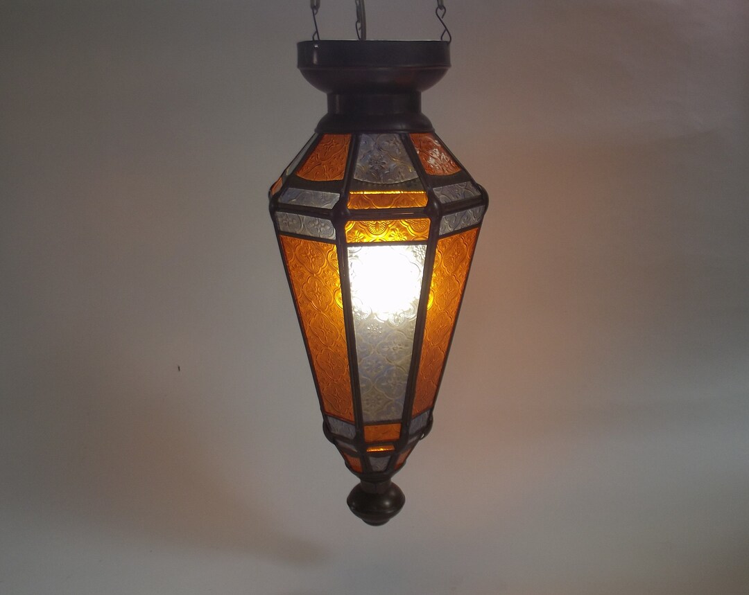 Orientaalse lamp glas in lood lamp hanglamp plafond lamp Etsy Nederland