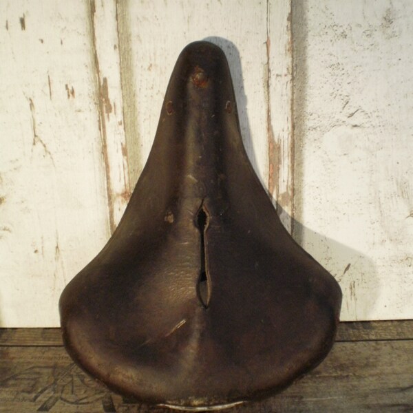 Vintage bicycle saddle , bike saddle, bicycle seat, Brown