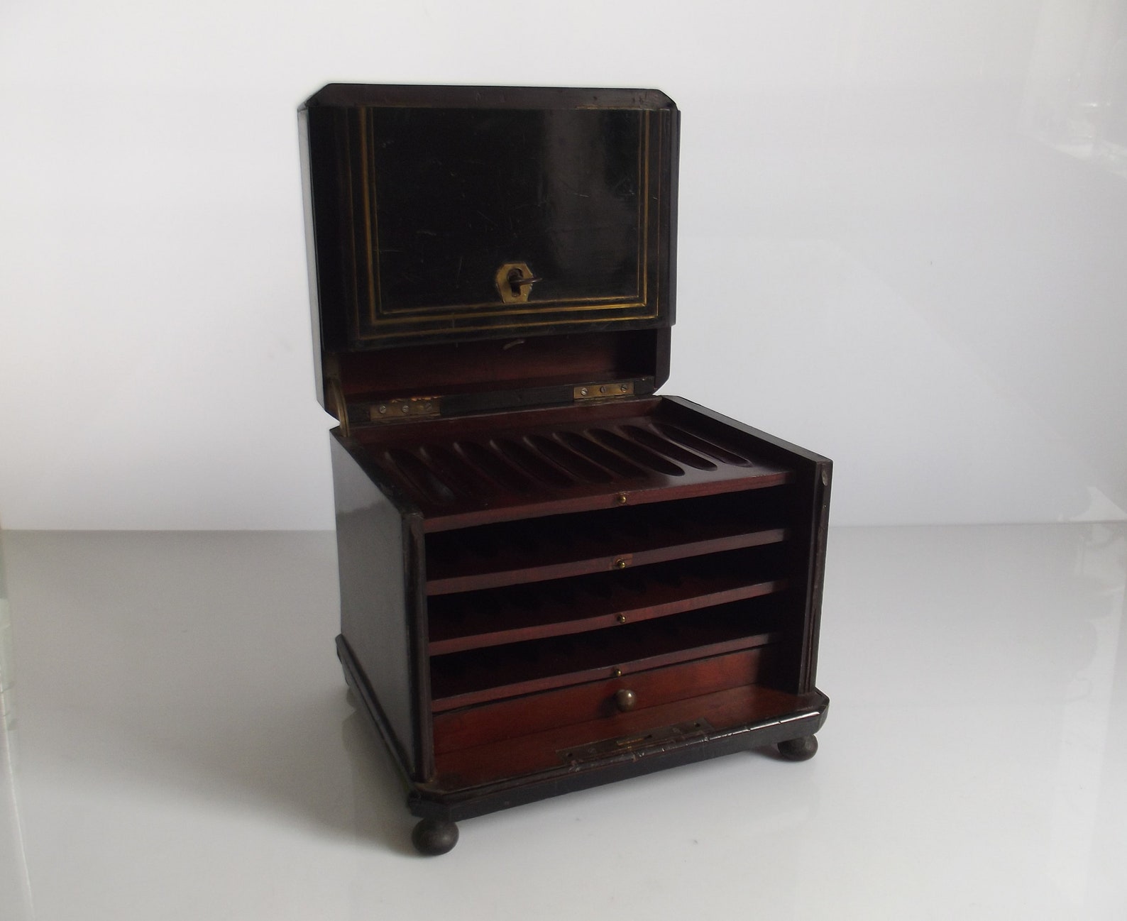 Antique French humidor cigar case cigar display Etsy
