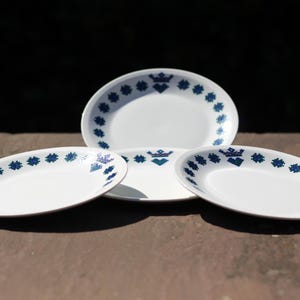 assiettes vintage du milieu du siècle, Figgjo Flint - Norvège, série ; menu, conception; Hermann Bongard, design scandinave, ensemble de 4