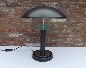 design mushroom lamp, art deco style , table lamp, desk lamp, 1980s, deco revival, dome lamp, Hollywood regency