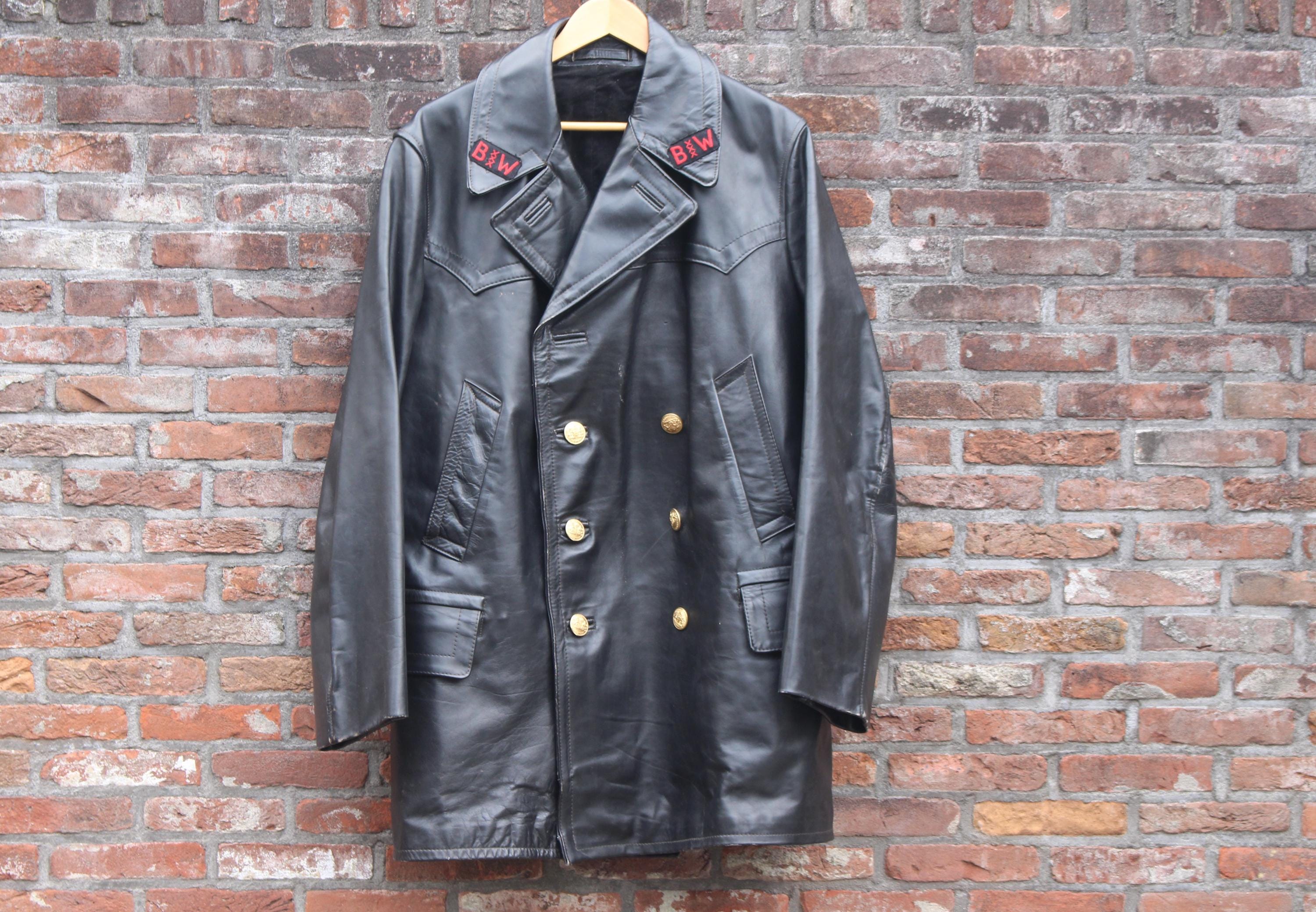 Veste longue en cuir marron doublée de couverture vintage des années 1960 - M – Rokit