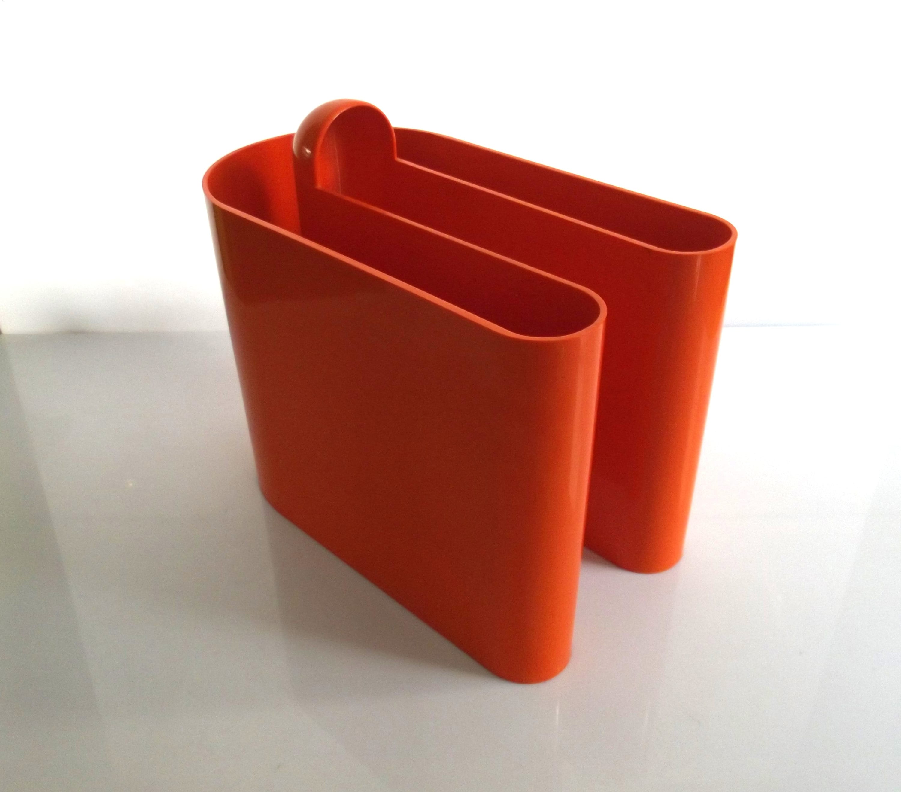 BILUMENビルメンPORTARIVISTE Rodolio Bonetto Vintage Design Magazine Rack, Magazine Stand, 1970s, Orange