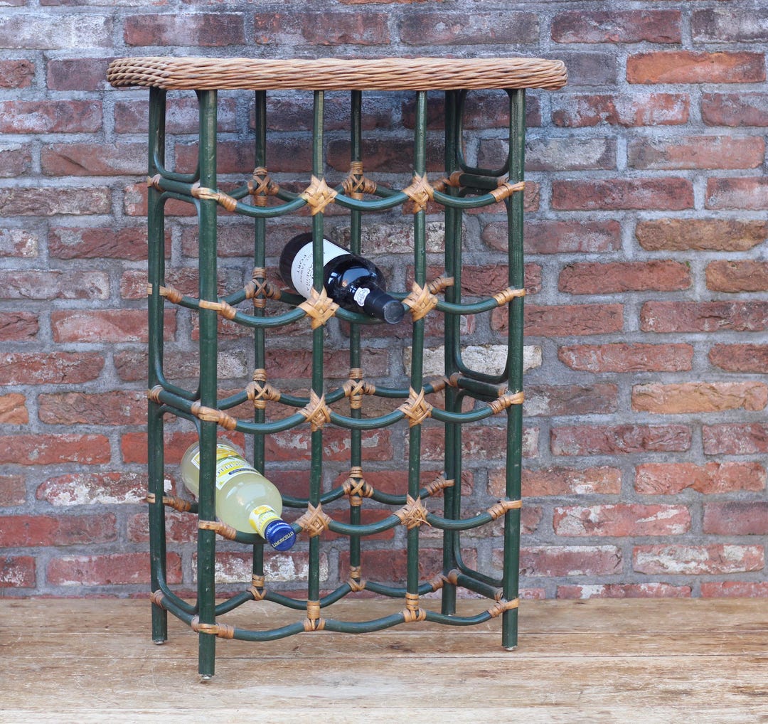 Bamboo & Rattan , Wicker Wine Rack, Bottle Rack, Kitchen Rack, Storage ...