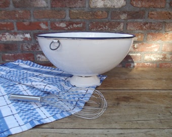 enamel bowl, batter bowl, mixing bowl, kitchen bowl, large bowl, fruit bowl, fruit dish