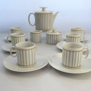 service à café, service à thé, Thomas, Allemagne, vaisselle design, tasses et soucoupes, années 80