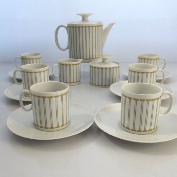 service de café, service à thé, Thomas, Allemagne, vaisselle design, tasses et soucoupes, années 80