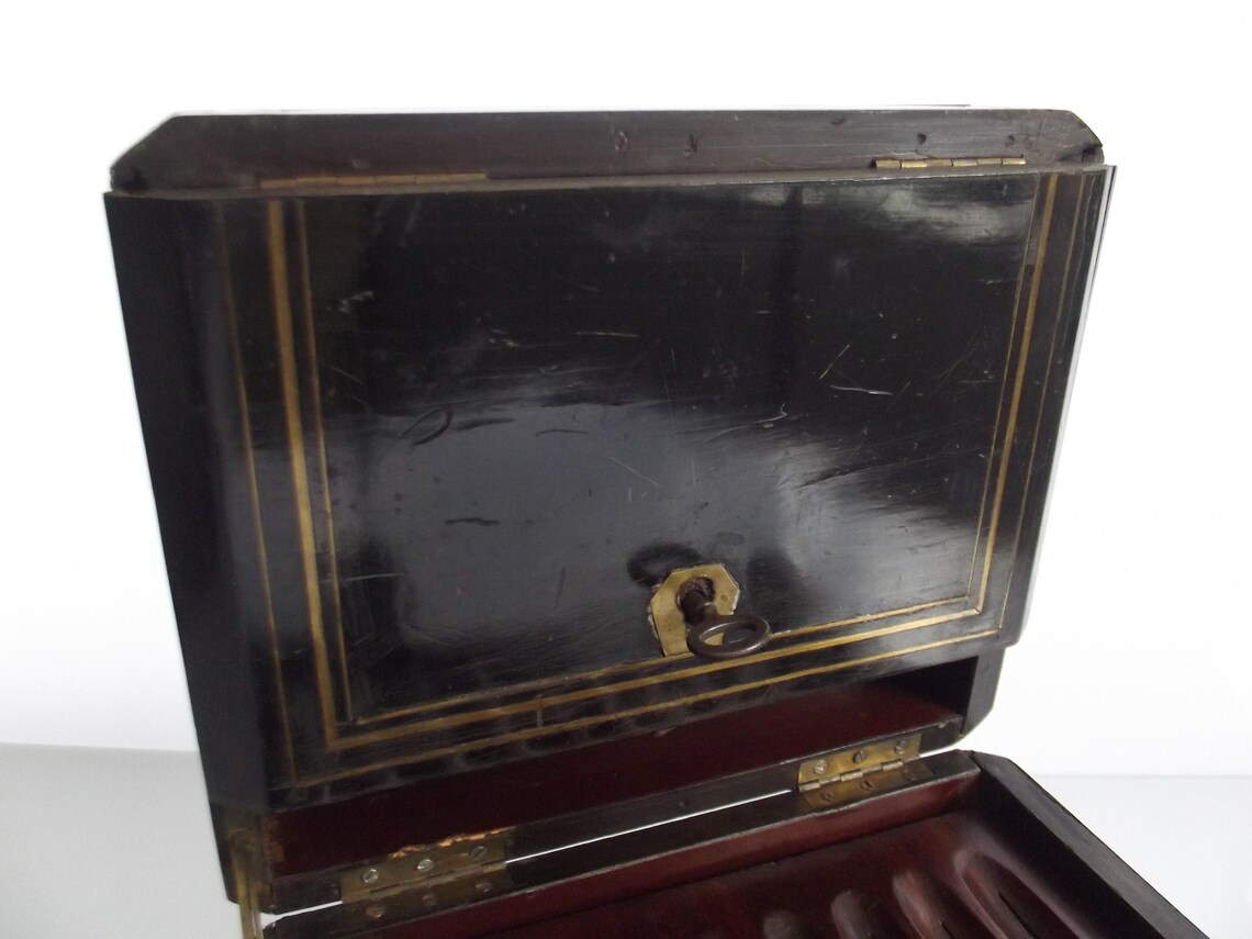 Antique French humidor cigar case cigar display Etsy