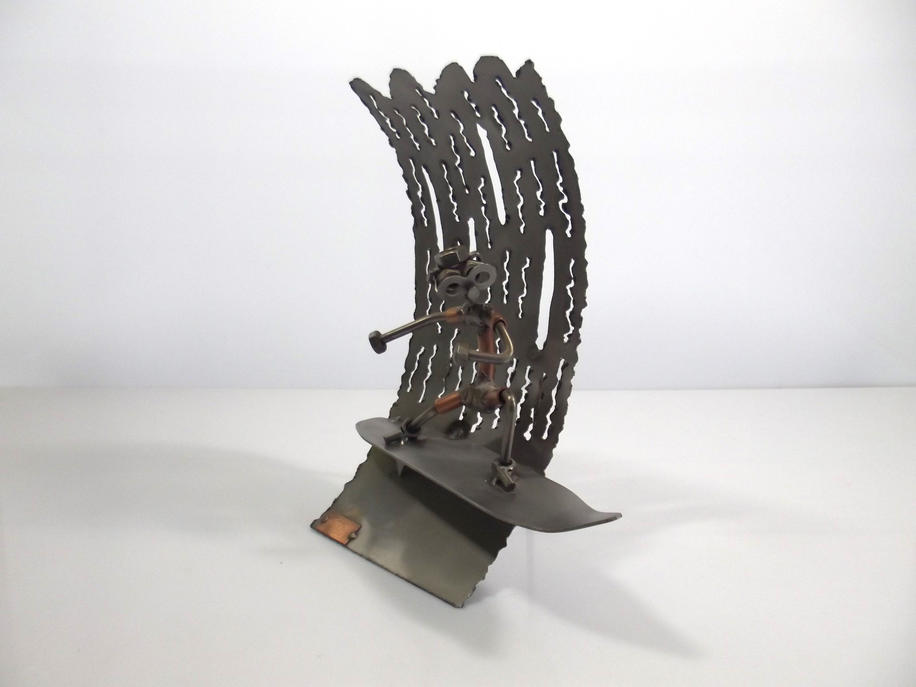 zwaar Skim karton Metal Art Sculpture Surfer Sculpture Scrap Metal Art - Etsy
