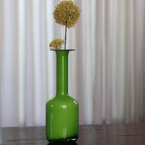 ビンテージ ホルムガード HOLMEGAARD 70年代 一輪挿し 花瓶 デンマーク Holmegaard グリーンのガラス ヒヤシンスベース 花瓶