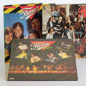Set vinyl records, Fame, tv show 1980s, the kids from Fame, set of 3 vinyl albums, vinyl record, I wanna live forever!