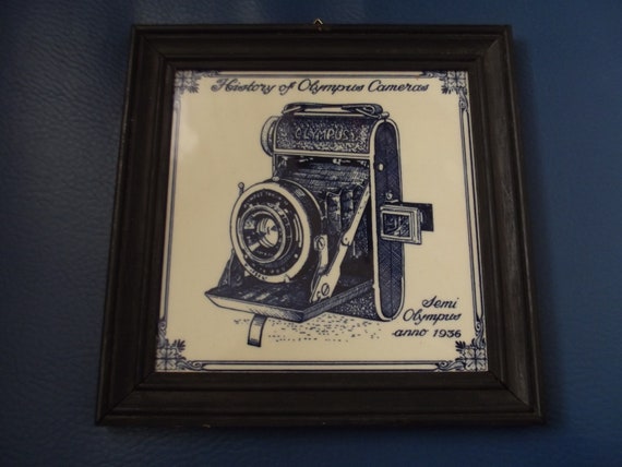 Olympus Camera, Framed Tile, Semi Olympus Anno 1936, Classic